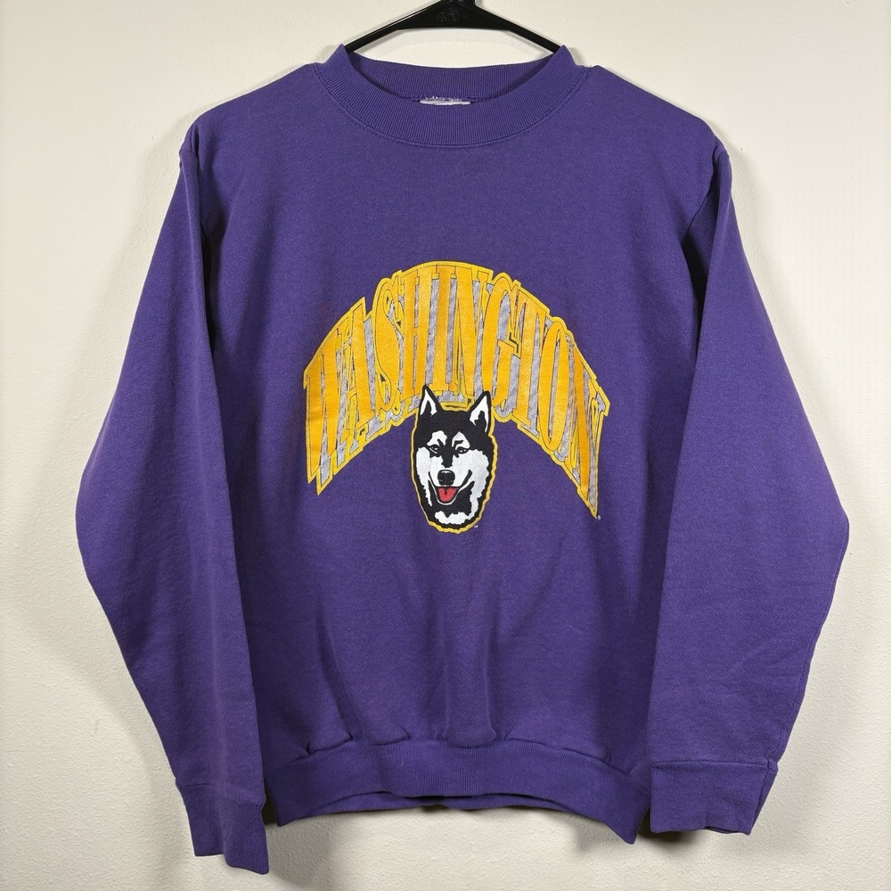 Vintage 90s Washington Huskies Sweatshirt TNT UW Crewneck Youth XL Adult S USA